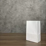 Túi giấy không quai, Không quai V2 ngắn trắng, 25 × 15,5 × 9 cm, 120 g/m²