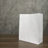 Túi giấy không quai, Không quai V8 trắng, 30 × 25 × 10 cm, 120 g/m²