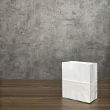 Túi giấy không quai, Không quai V1 ngắn trắng, 15,5 × 13,5 × 8 cm, 120 g/m²