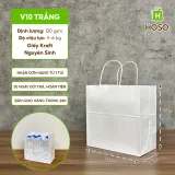 Túi giấy có quai trắng, V10 Trắng, 25 × 25 × 14 cm, 120 g/m²