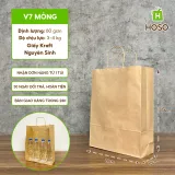 Túi giấy kraft có quai nâu, V7, 36 × 28 × 10 cm, 70 g/m²