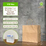 Túi giấy kraft có quai nâu, V10 Nâu, 25 × 25 × 14 cm, 70 g/m²