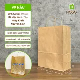 Túi giấy kraft có quai nâu, V9, 40 × 30 × 15 cm, 100 g/m²