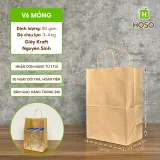 Túi giấy kraft có quai nâu, V6, 33 × 21 × 15 cm, 70 g/m²