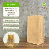 Túi giấy kraft có quai nâu, V5, 41 × 21 × 15 cm, 70 g/m²